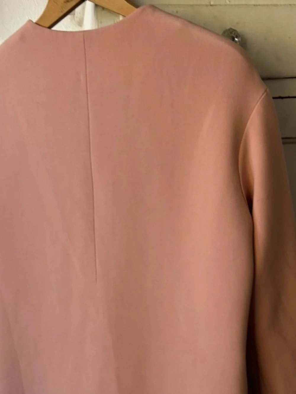 COS | Women’s Blush Pink Soft Minimalist Collarless Hidden Zip Front Coat Size 4